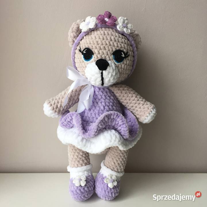 Miś przytulanka dziewczynki na szydełkumaskotka Ruda Śląska sprzedam
