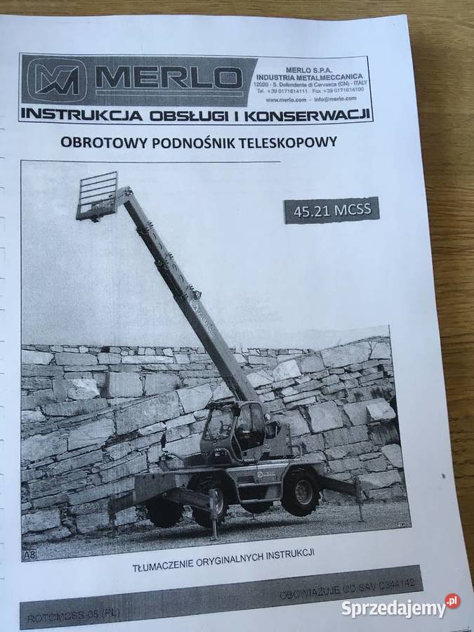 instrukcja obslugi dtr ładowarka merlo roto Szczecin