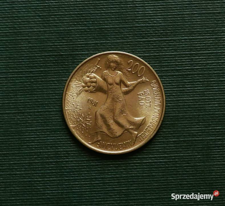 WŁOCHY 200 lirów1981r FAO Światowy Dzień Gliwice