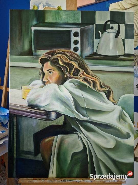 Obraz ręcznie malowany Dziewczyna 60x80 Kraków