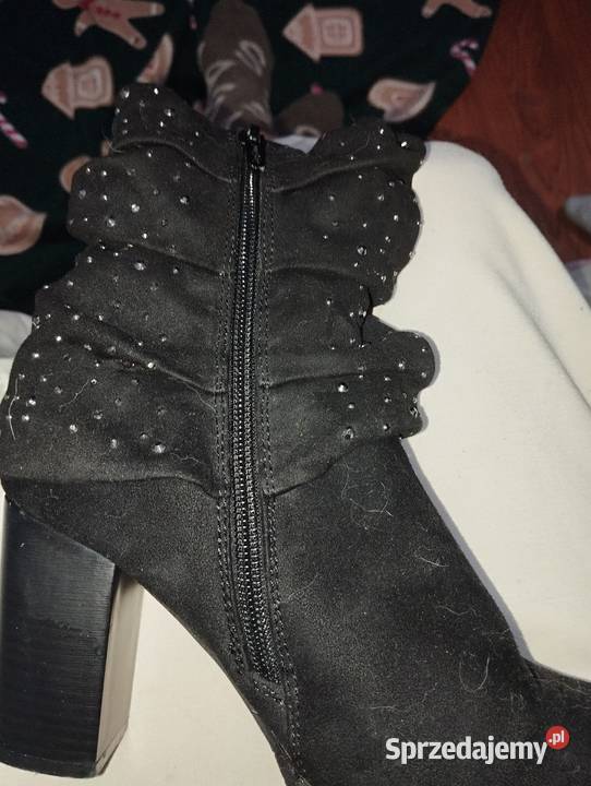 Kozaczki piękne czarne cudo brokat Gdańsk