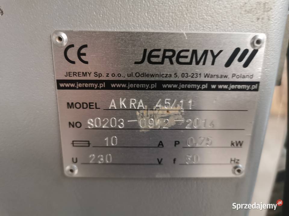Krajalnica przemysłowa JEREMY Lasowice Wielkie
