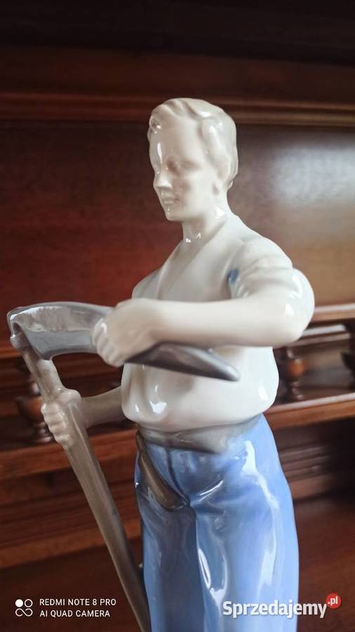 Figurka Kosiarz Sygnowana GDR 9570 Gdańsk