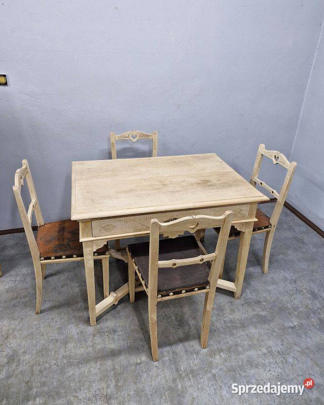 Stół z krzesłami antyk z duszą i historią mazowieckie Marki