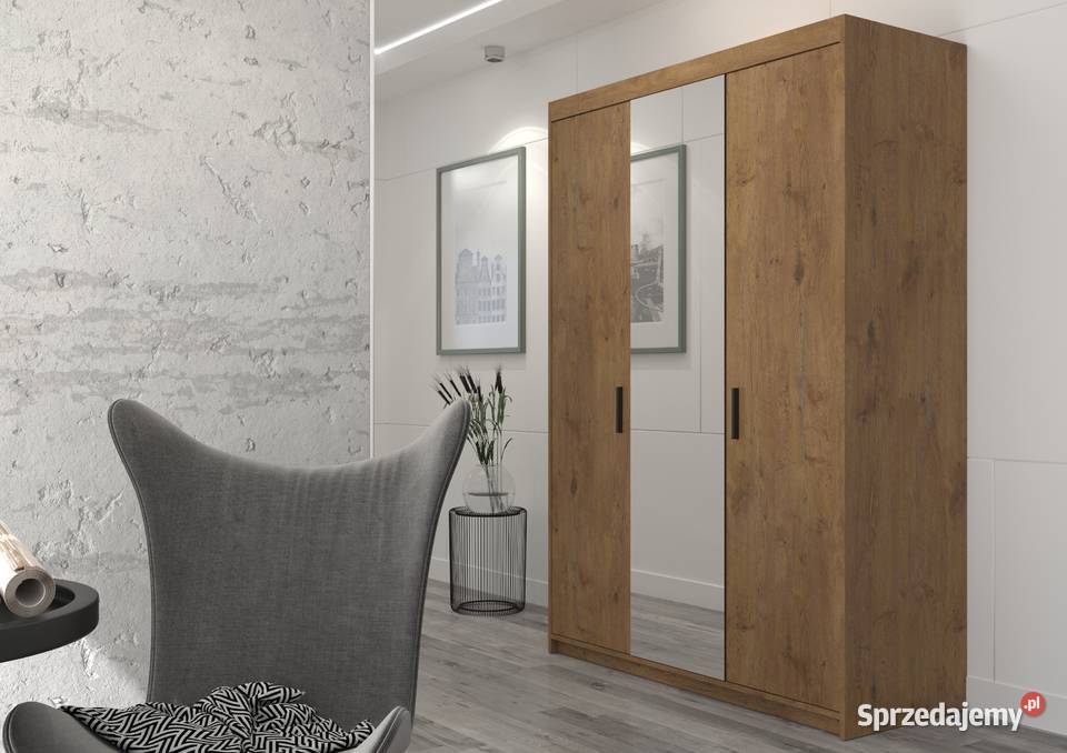 Trzydrzwiowa szafa 133 z lustrem szybka wysyłka 133cm Łódź