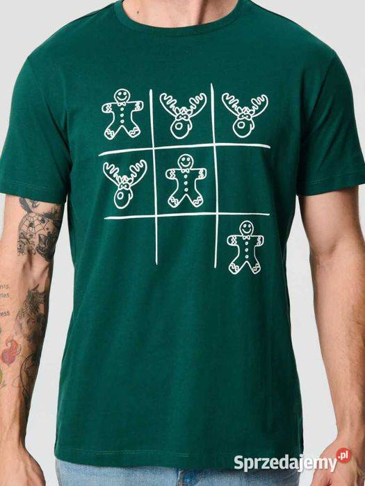 tshirt męski ze świątecznym nadrukiem Sinsay małopolskie Olkusz