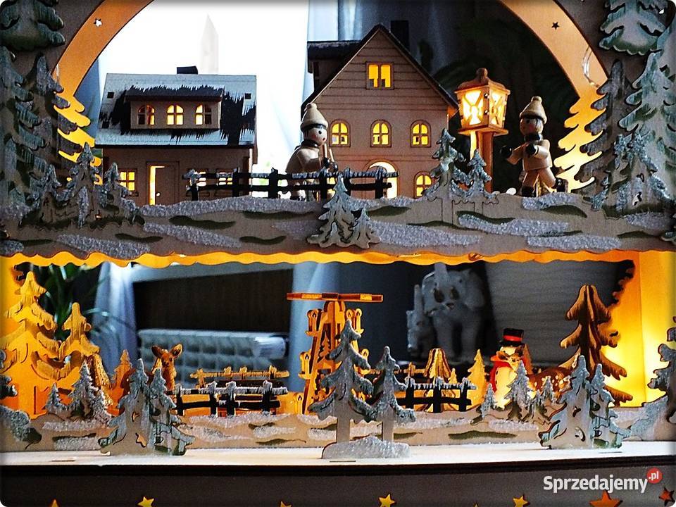 Świąteczna Szopka ruchoma drewniana na parapet Żary sprzedam