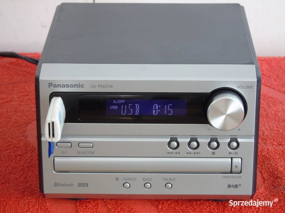 Wieża Panasonic SAPM254 radio RDS USB mp3 BT CD Jasło