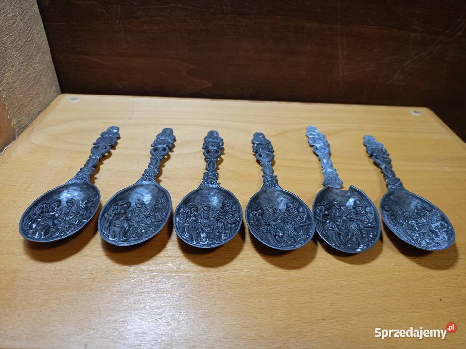 Łyżki ozdobne z cyny 6 Nowa Sól sprzedam