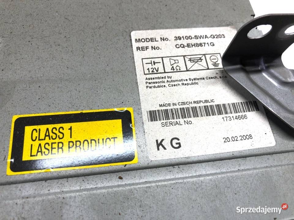 RADIO HONDA CRV III 39100SWAG203 ODTWARZACZ