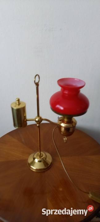 Mosiężna lampka z przeciwwagą w stylu lampy