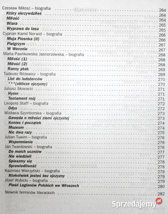 Opracowania lektur i wierszy Gimnazjum B Wojnar Rok wydania 2016 lubelskie sprzedam