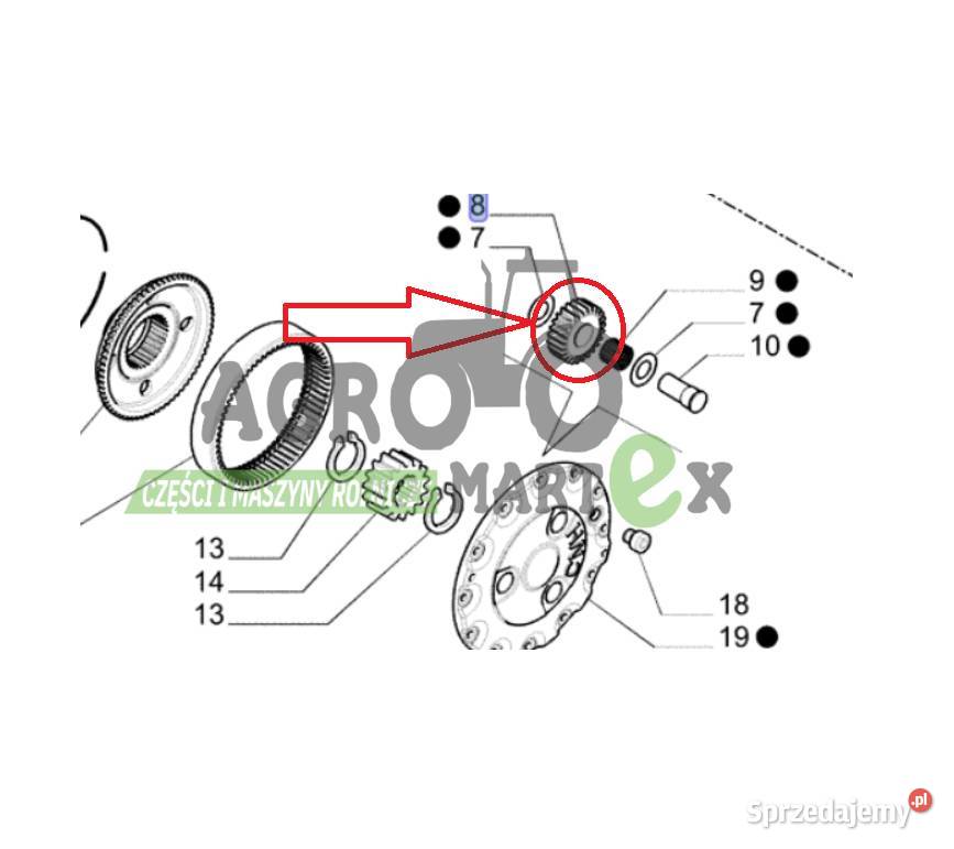 87576871 WAŁ ZĘBATY KOŁA POŚREDNIEGO CNH Pozostałe Wichrów