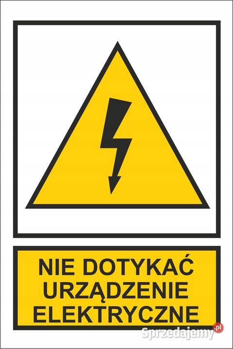 Naklejka nie dotykać urządzenie elektryczne 5x75 Biuro Kamionna sprzedam
