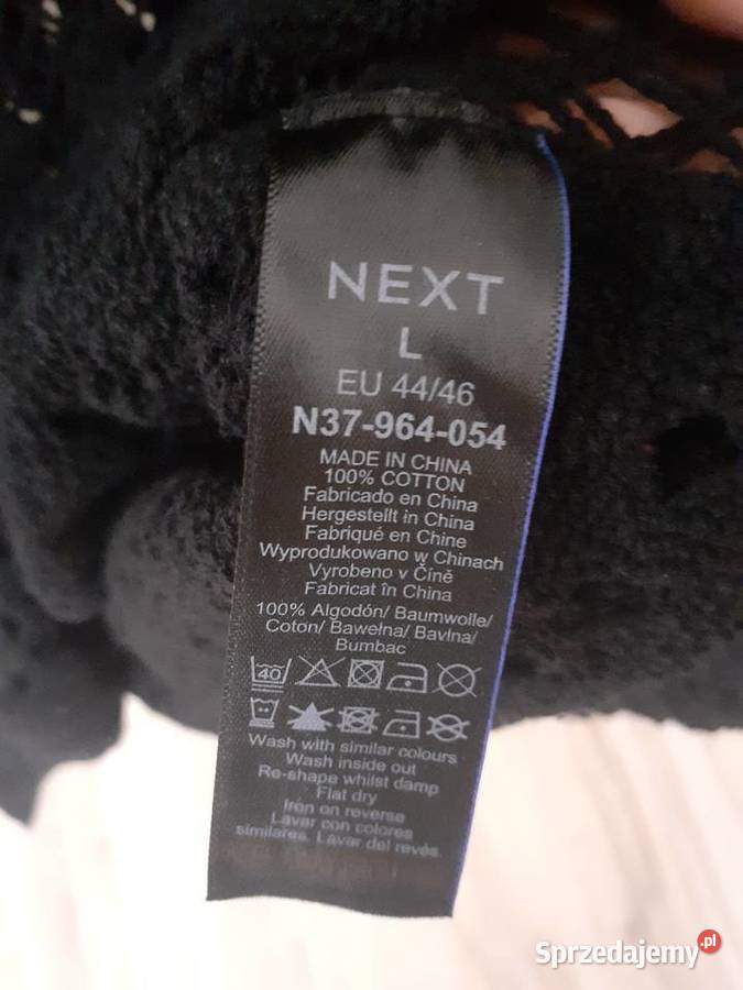 bluzka ażurowa szydełkowa Next L M czarny Gdańsk