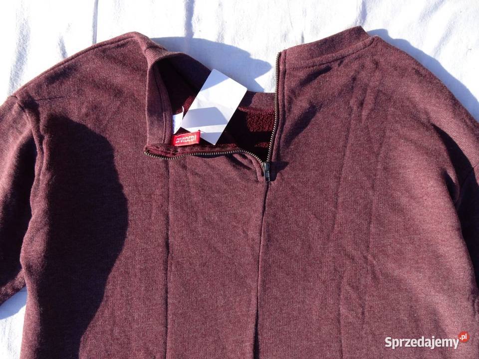 Burgundowa bluza sukienka dresowa HM S M Nowy Sącz