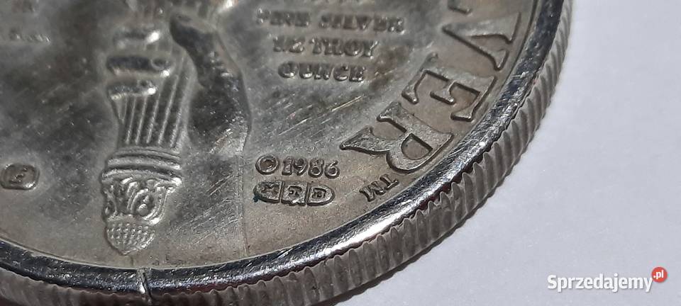 MEDAL 1986 LIBERTY 12 OZ AG 999 z ramką Numizmatyka