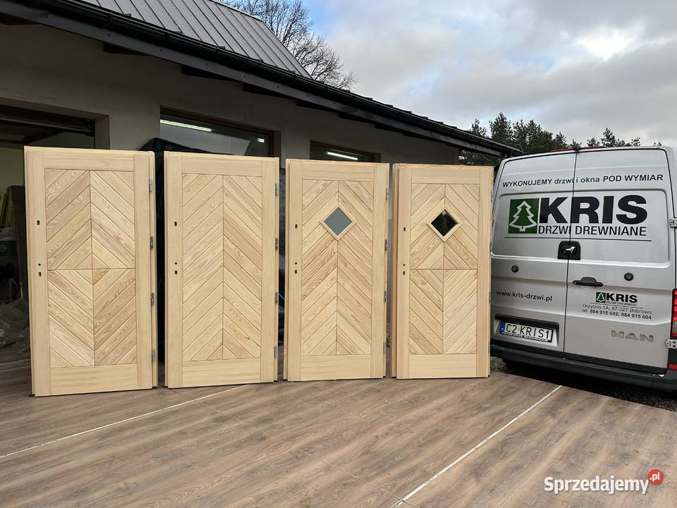 Drzwi drewniane zewnętrzne 300 wzorów w dowolnym kujawsko-pomorskie Grzybno