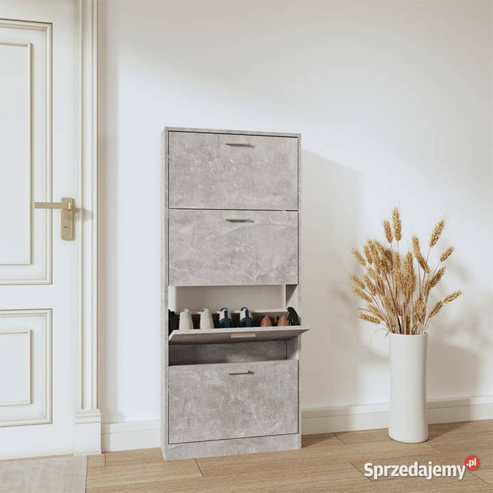 Szafka na buty szarość betonu 59x17x150 WM342521 Warszawa