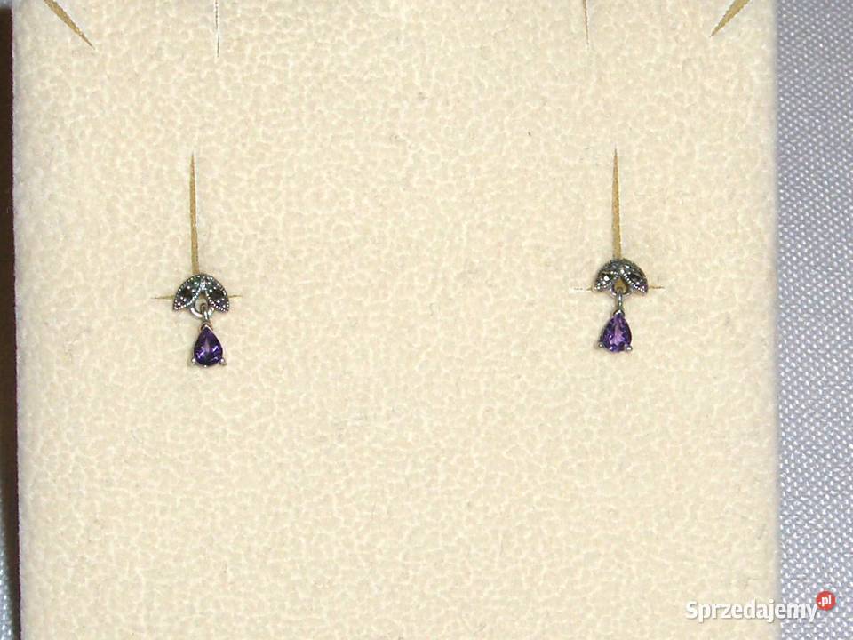 WKruk Srebrne kolczyki z markazytami i Łódź