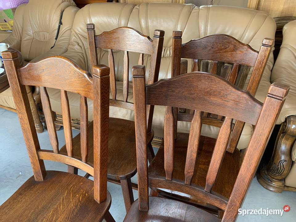 Ładne dębowe krzesła meble holenderskie Sławoszewek