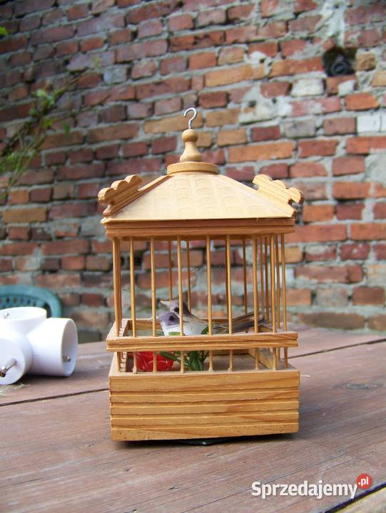 klatka drewniana z ptaszkami 15 Białogard sprzedam