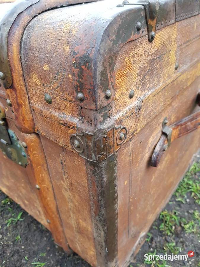 Duży piękny przedwojenny kufer podróżny zachodniopomorskie Barlinek