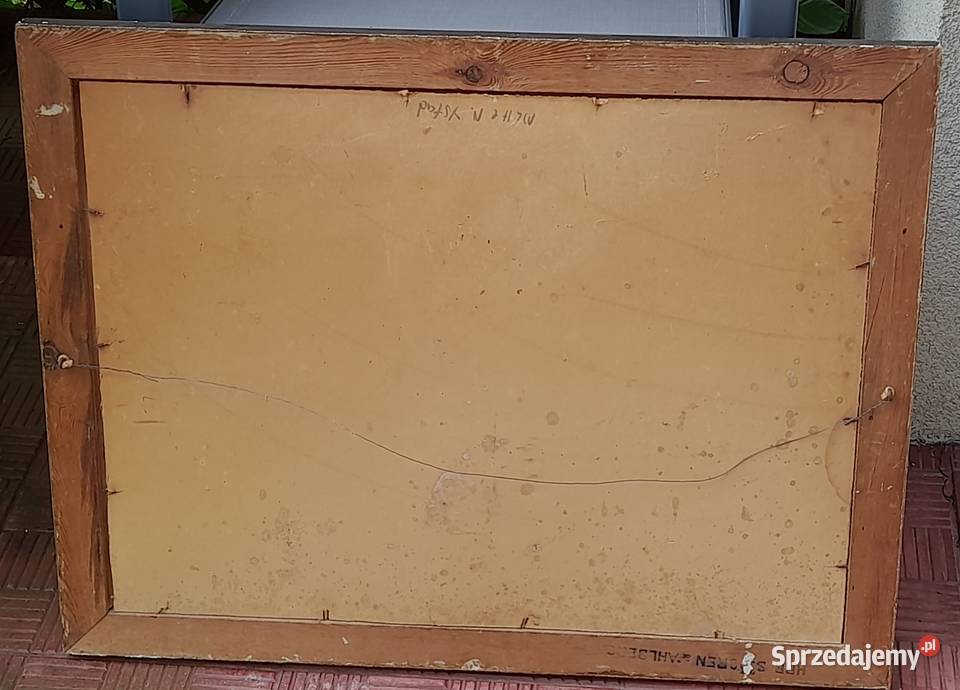 Pejzaż obraz olejny ozdobna złota rama Iłża sprzedam