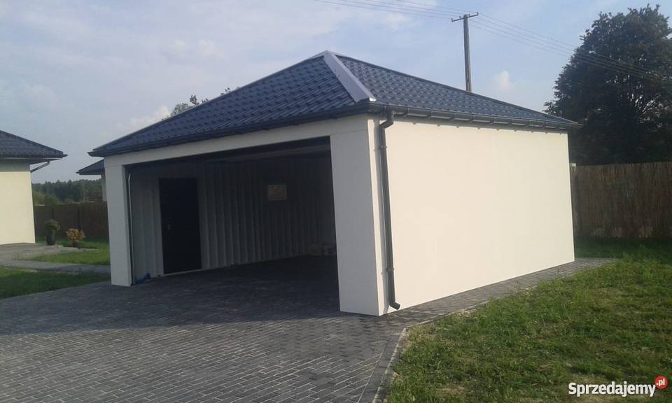 Garaż czterospadowy blaszany tynkowany blacha śląskie sprzedam