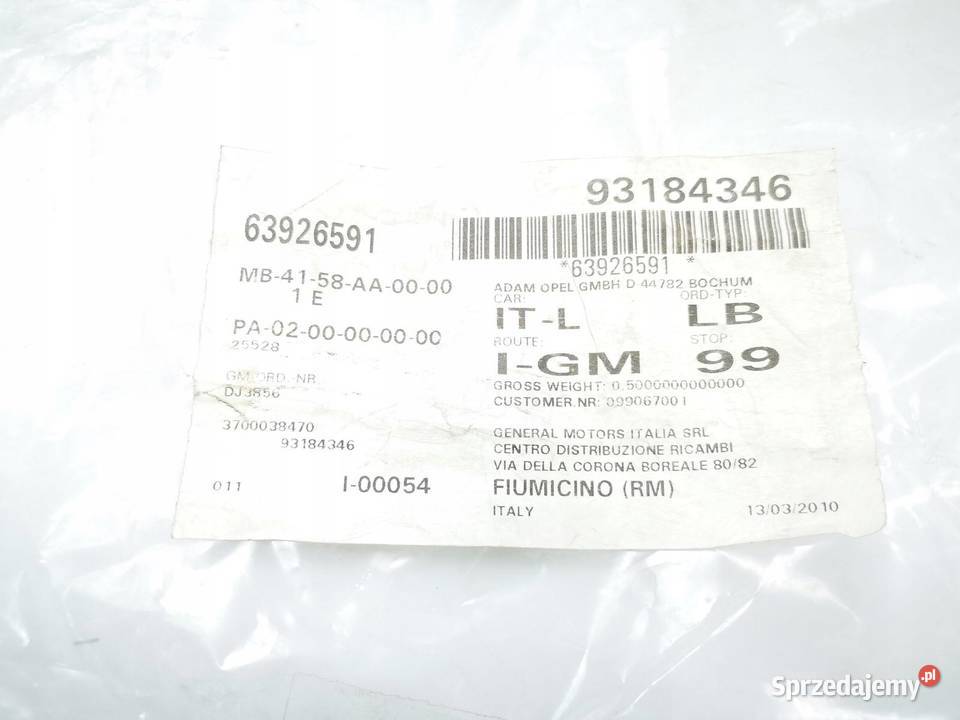 ELEMENT BLACHARSKI PRAWY TYŁ OPEL CORSA C NOWY