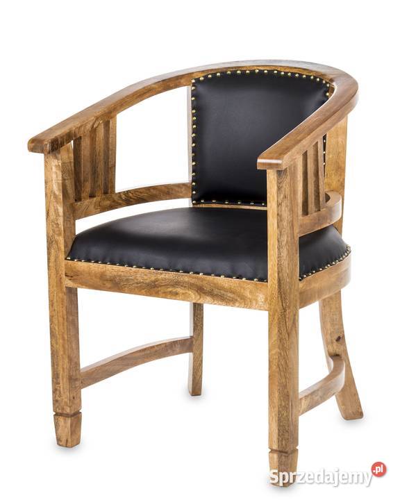 Indyjski drewniany kolonialny fotel krzesło  mango