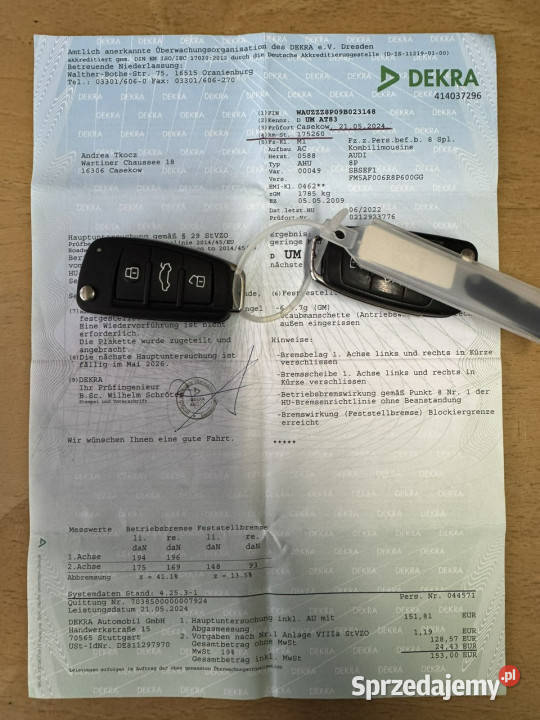 Audi A3 Sportback kurtyny powietrzne Szczecin