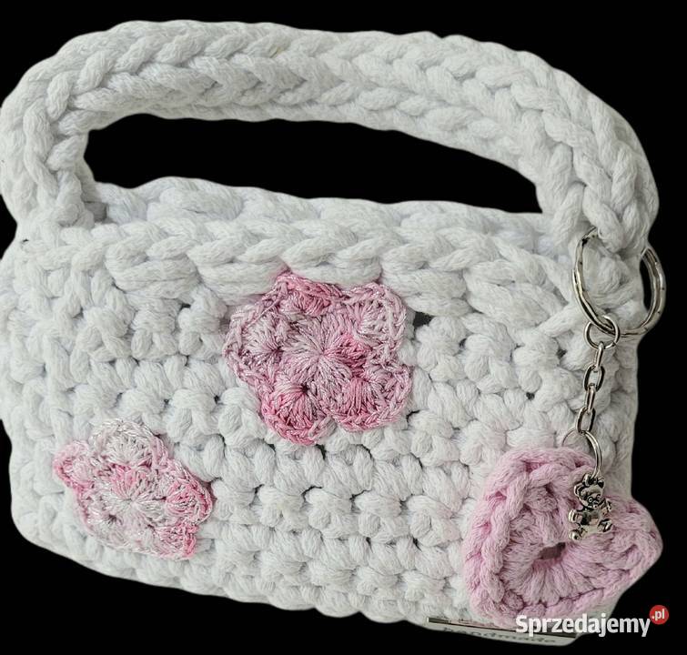 Torebeczka dziewczynki ręcznie wykonana biały Krzywaczka sprzedam
