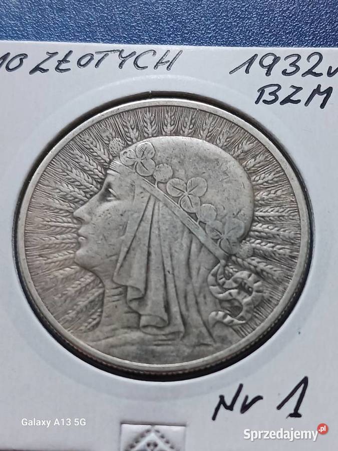 10 Głowa kobiety 1932 r 1 bez znaku mennicy Konin