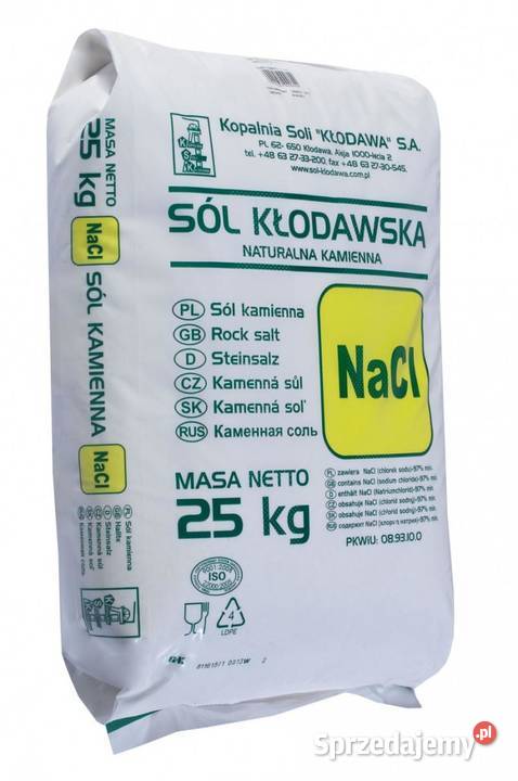 Sól kłodawska 25 15 worków NaCl mazowieckie Radzymin