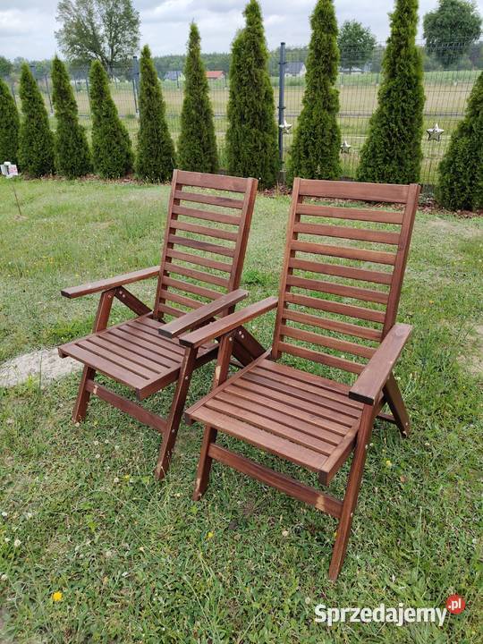 Komplet krzeseł ogrodowych drewniane regulowane Aleksandrów Łódzki