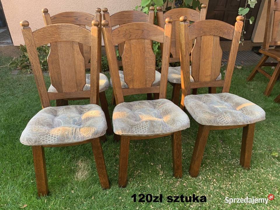 Ładne dębowe krzesła 6 sztukmeble holenderskie Ślesin
