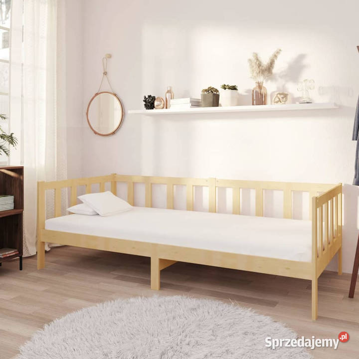 Łóżko dzienne z materacem lite drewno sosnowe