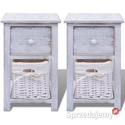 vidaXL Szafki nocne 2 drewniane białeSKU242867 Warszawa
