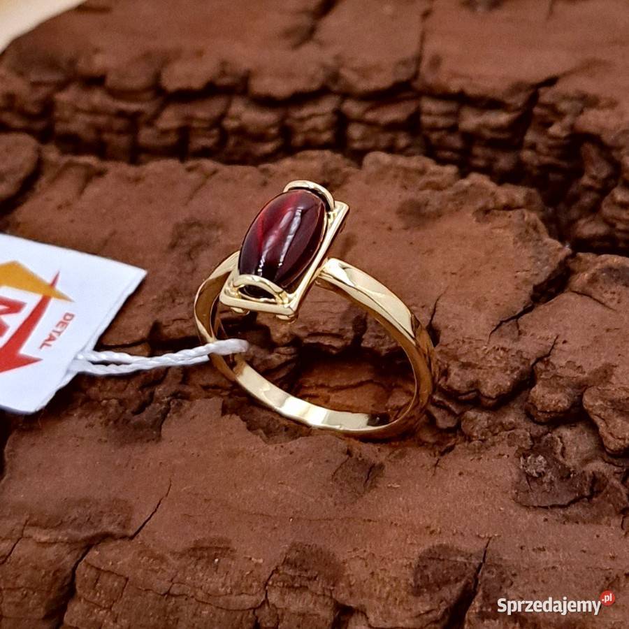Pierścionek r15 Złoty pr585 z Granatem Z643 Poznań sprzedam