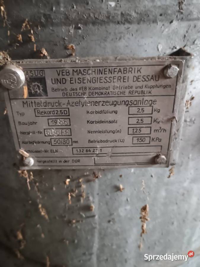 Wytwornica karbitowa generator acetylenowa Pozostałe Chojnice