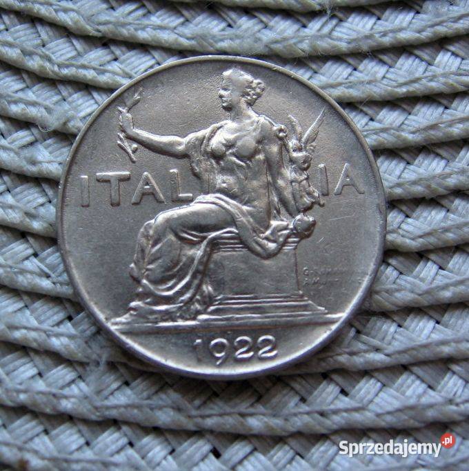 Włochy 1 Lir 1922r Ładna Kalisz sprzedam