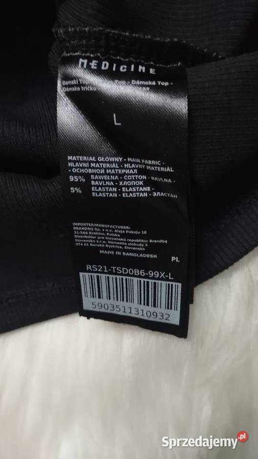 Krótki czarny crop top ML Medicine