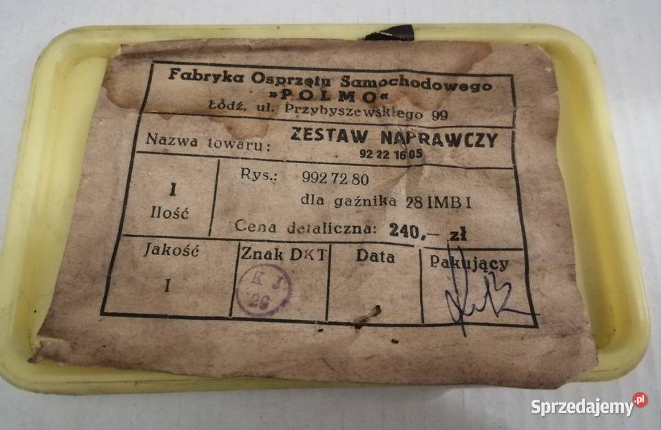 Zestaw naprawczy POLMO gaźnika Fiat 126p 24 małopolskie Kraków