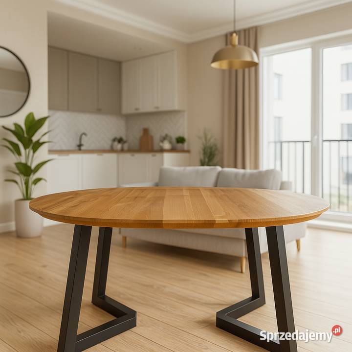 Stół Dębowy Okrągły LOFT 100 Lite Drewno Różne pomorskie Gdańsk