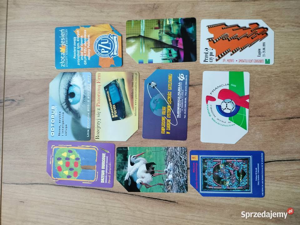 Różne karty telefoniczne z lat 90 10 bocian zachodniopomorskie Choszczno