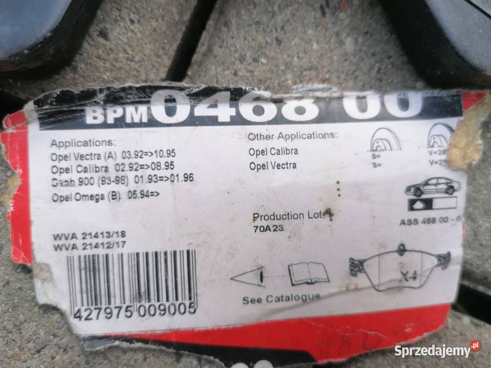 Klocki hamulcowe Vectra A Calibra Saab Omega B Motoryzacja Piaseczno