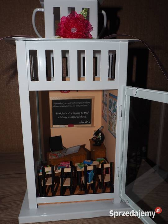 Lampion z miniaturową klasą nauczyciela handmade Żory sprzedam