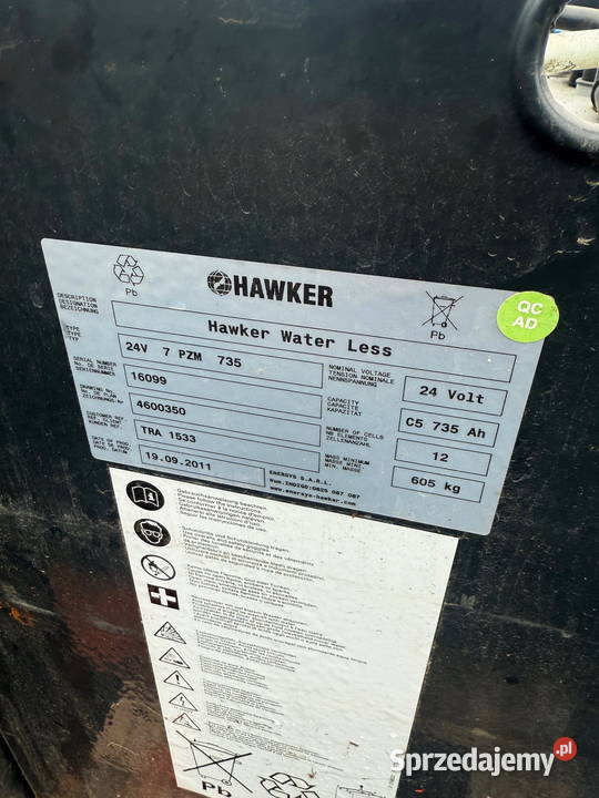akumulator trakcyjny 24v7PZs735Ah HAWKER Linde łódzkie Działoszyn