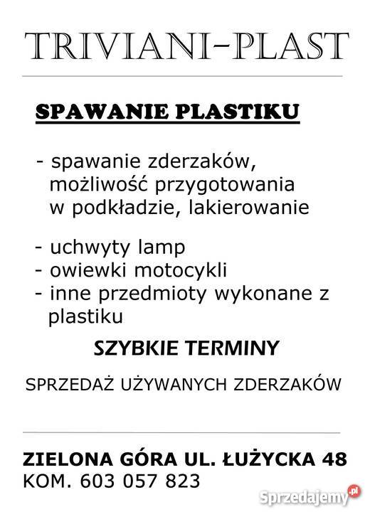 SPAWANIE PLASTIKU ZDERZAKI LAMPY PROFESJONALNIE lubuskie Zielona Góra